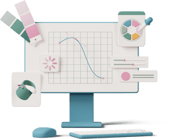 اوج سایت | 3d casual life web design program on computer screen طراحی سایت اوج سایت