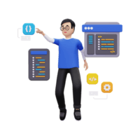 اوج سایت | 3d web development illustration png 1 وردپرس بهترین انتخاب برای طراحی سایت فروشگاهی